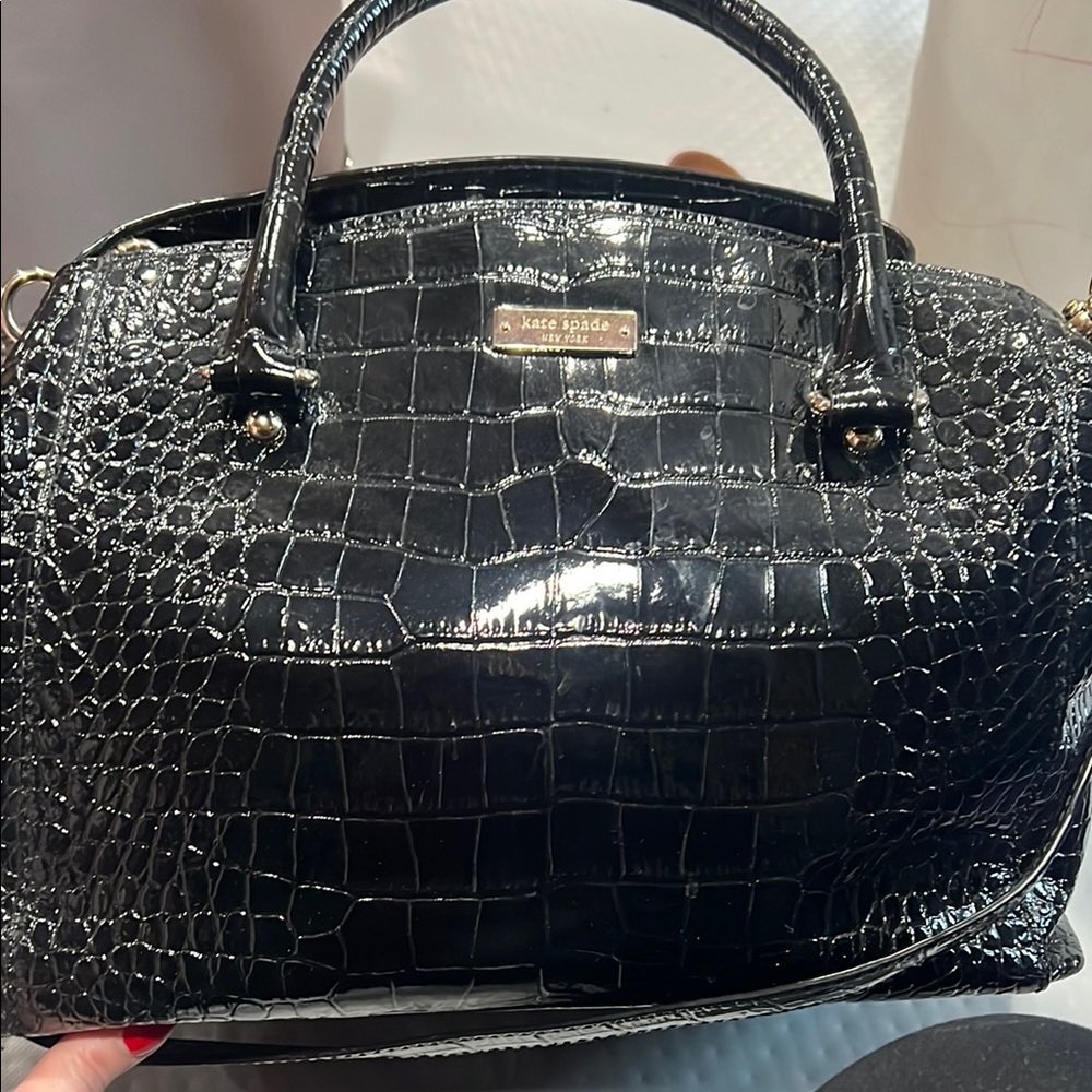 kate spade Black Satchel with High-Quality Leather and Gold Hardware